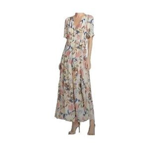 BELTAINE Women's Floral Print Self Tie Maxi Wrap Dress Size Small